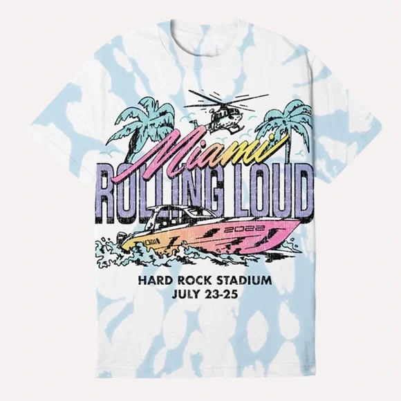 Miami Rolling Loud Graphic T-Shirt size medium - Picture 1 of 6